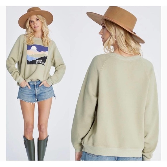 New Wildfox Women's Basil High Sierras Mountain Sommers Sweatshirt Size M, L, XL - Picture 5 of 7